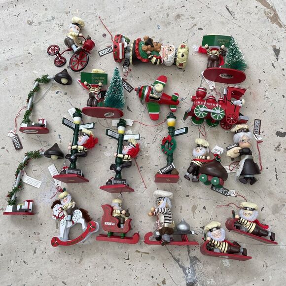 Vintage Set Of 18 Hershey’s Chocolate Christmas Ornaments by Kurt Adler - Picture 1 of 12